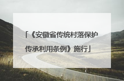 《安徽省传统村落保护传承利用条例》施行