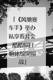 《风驰赛车手》举办私享看片会 酷酷综打响体综突围战