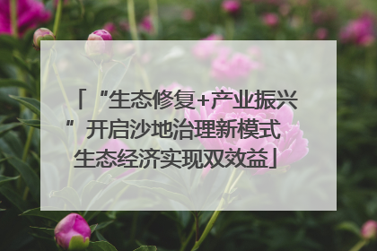 “生态修复+产业振兴”开启沙地治理新模式 生态经济实现双效益
