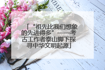 “祖先比我们想象的先进得多”——考古工作者泰山脚下探寻中华文明起源
