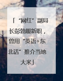 “网红”副局长彭勃履新职，曾用“英语+东北话”推介当地大米