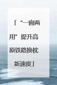 “一窗两用”提升高原铁路换枕新速度