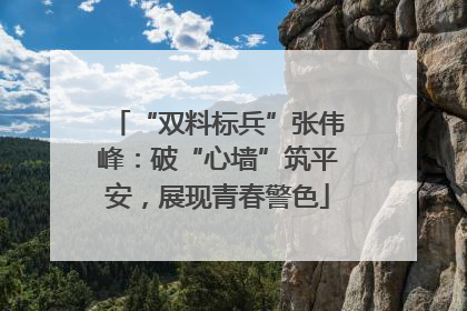 “双料标兵”张伟峰：破“心墙”筑平安，展现青春警色