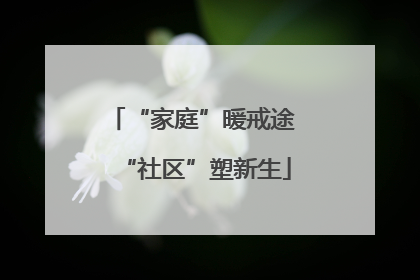 “家庭”暖戒途 “社区”塑新生