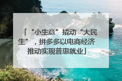 “小生意”撬动“大民生”，拼多多以电商经济推动实现普惠就业