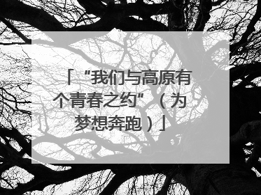 “我们与高原有个青春之约”（为梦想奔跑）