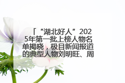 “湖北好人”2025年第一批上榜人物名单揭晓，极目新闻报道的典型人物刘明旺、周亮亮榜上有名