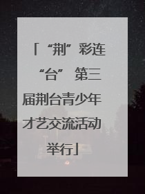 “荆”彩连“台” 第三届荆台青少年才艺交流活动举行