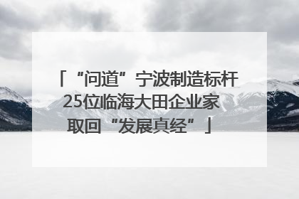 “问道”宁波制造标杆 25位临海大田企业家取回“发展真经”