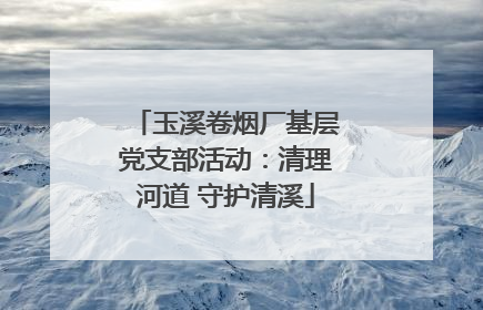 玉溪卷烟厂基层党支部活动：清理河道 守护清溪