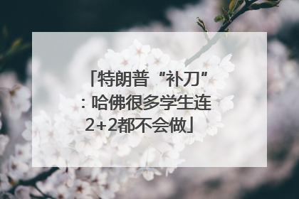特朗普“补刀”：哈佛很多学生连2+2都不会做