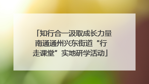 知行合一汲取成长力量 南通通州兴东街道“行走课堂”实地研学活动