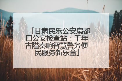 甘肃民乐公安扁都口公安检查站：千年古隘奏响智慧警务便民服务新乐章