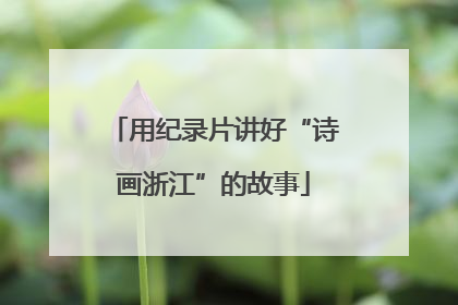 用纪录片讲好“诗画浙江”的故事