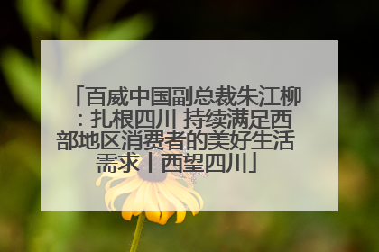 百威中国副总裁朱江柳：扎根四川 持续满足西部地区消费者的美好生活需求丨西望四川