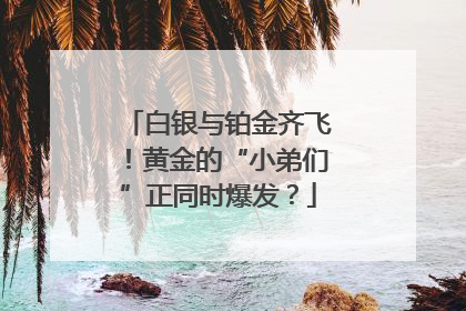 白银与铂金齐飞！黄金的“小弟们”正同时爆发？