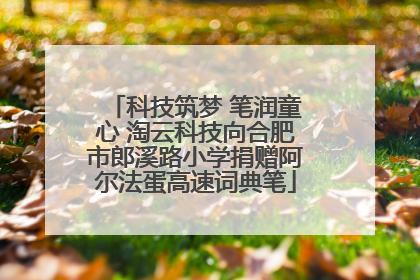 科技筑梦 笔润童心 淘云科技向合肥市郎溪路小学捐赠阿尔法蛋高速词典笔
