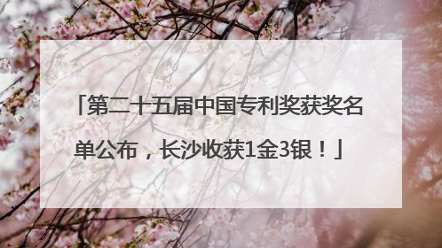 第二十五届中国专利奖获奖名单公布，长沙收获1金3银！