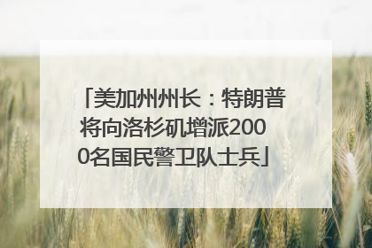 美加州州长：特朗普将向洛杉矶增派2000名国民警卫队士兵
