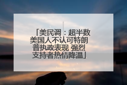 美民调：超半数美国人不认可特朗普执政表现 强烈支持者热情降温