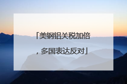 美钢铝关税加倍，多国表达反对