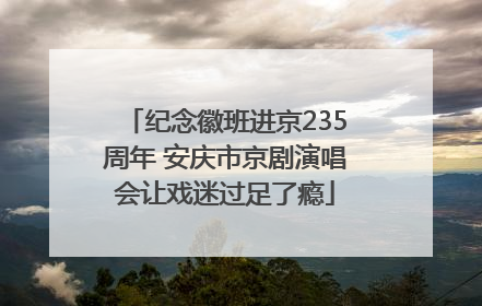 纪念徽班进京235周年 安庆市京剧演唱会让戏迷过足了瘾