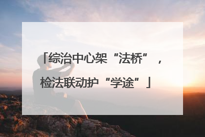 综治中心架“法桥”，检法联动护“学途”