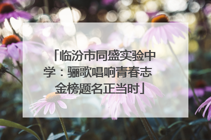 临汾市同盛实验中学：骊歌唱响青春志 金榜题名正当时