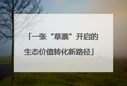 一张“草票”开启的生态价值转化新路径