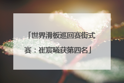 世界滑板巡回赛街式赛：崔宸曦获第四名