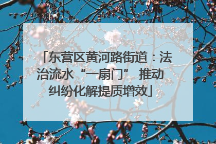 东营区黄河路街道：法治流水“一扇门” 推动纠纷化解提质增效