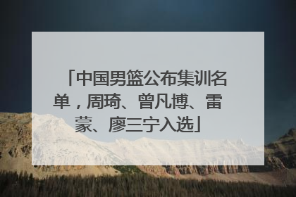 中国男篮公布集训名单，周琦、曾凡博、雷蒙、廖三宁入选
