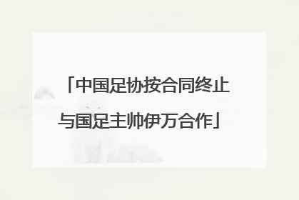 中国足协按合同终止与国足主帅伊万合作