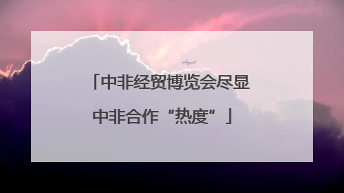 中非经贸博览会尽显中非合作“热度”