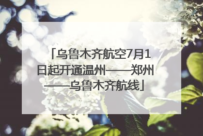 乌鲁木齐航空7月1日起开通温州——郑州——乌鲁木齐航线