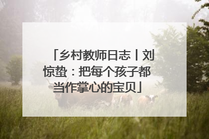 乡村教师日志丨刘惊蛰：把每个孩子都当作掌心的宝贝