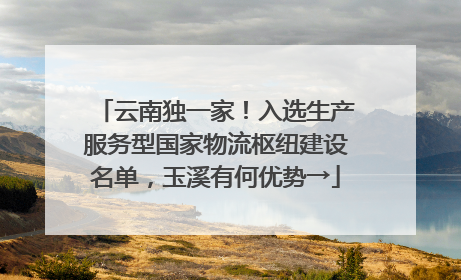 云南独一家！入选生产服务型国家物流枢纽建设名单，玉溪有何优势→