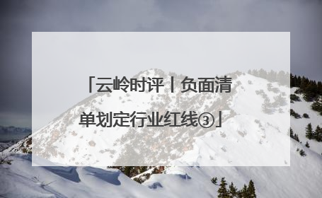 云岭时评丨负面清单划定行业红线③