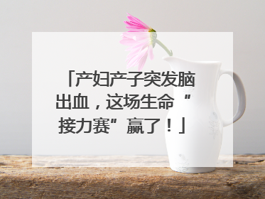产妇产子突发脑出血，这场生命“接力赛”赢了！