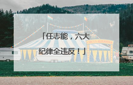 任志能，六大纪律全违反！