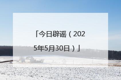 今日辟谣（2025年5月30日）