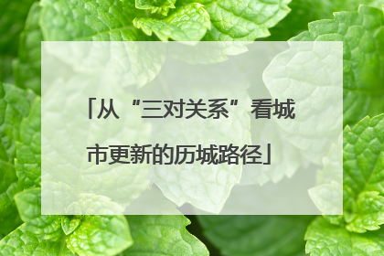 从“三对关系”看城市更新的历城路径