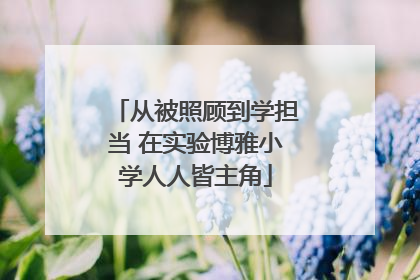 从被照顾到学担当 在实验博雅小学人人皆主角