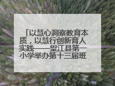 以慧心洞察教育本质，以慧行创新育人实践——望江县第一小学举办第十三届班主任论坛