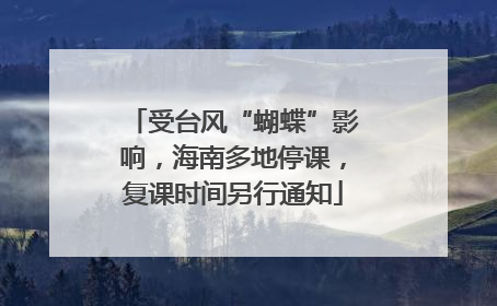 受台风“蝴蝶”影响，海南多地停课，复课时间另行通知