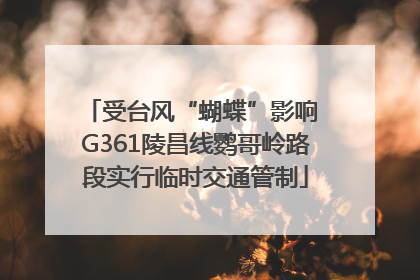受台风“蝴蝶”影响 G361陵昌线鹦哥岭路段实行临时交通管制