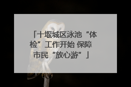 十堰城区泳池“体检”工作开始 保障市民“放心游”