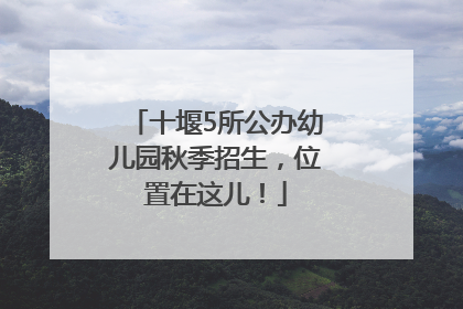 十堰5所公办幼儿园秋季招生，位置在这儿！