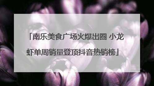 南乐美食广场火爆出圈 小龙虾单周销量登顶抖音热销榜