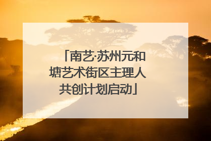 南艺·苏州元和塘艺术街区主理人共创计划启动